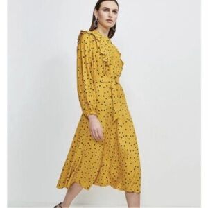 Karen Millen Scattered Dot Dress Size 4 Missing Belt